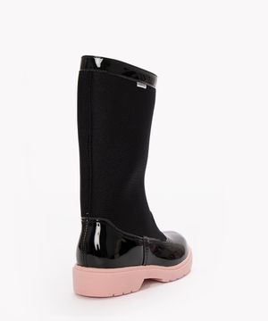 bota infantil cano alto molekinha preto