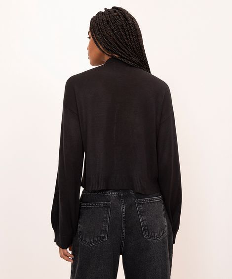 cardigan de tricot strass mindset preto
