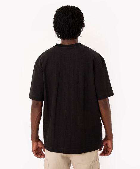camiseta de algodão oversized manga curta preta
