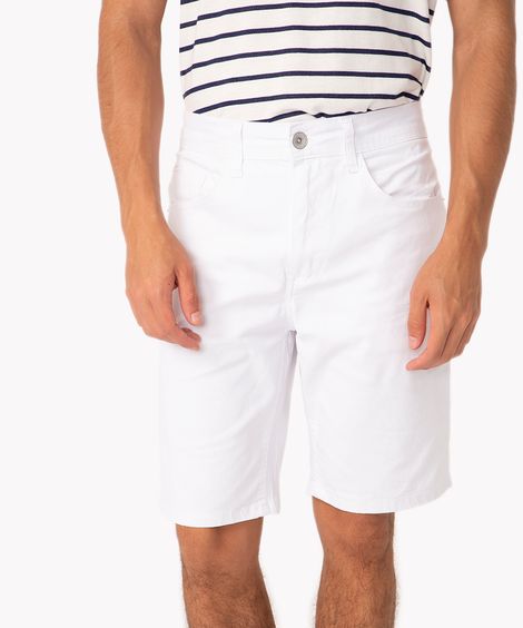 bermuda slim de sarja branca