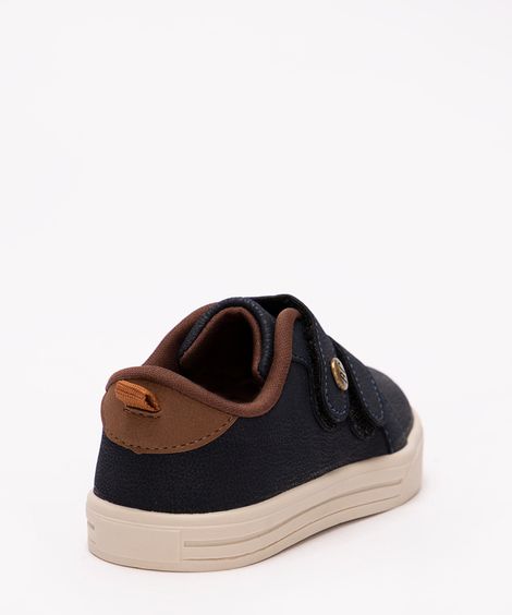 tênis infantil cano baixo com velcro azul marinho