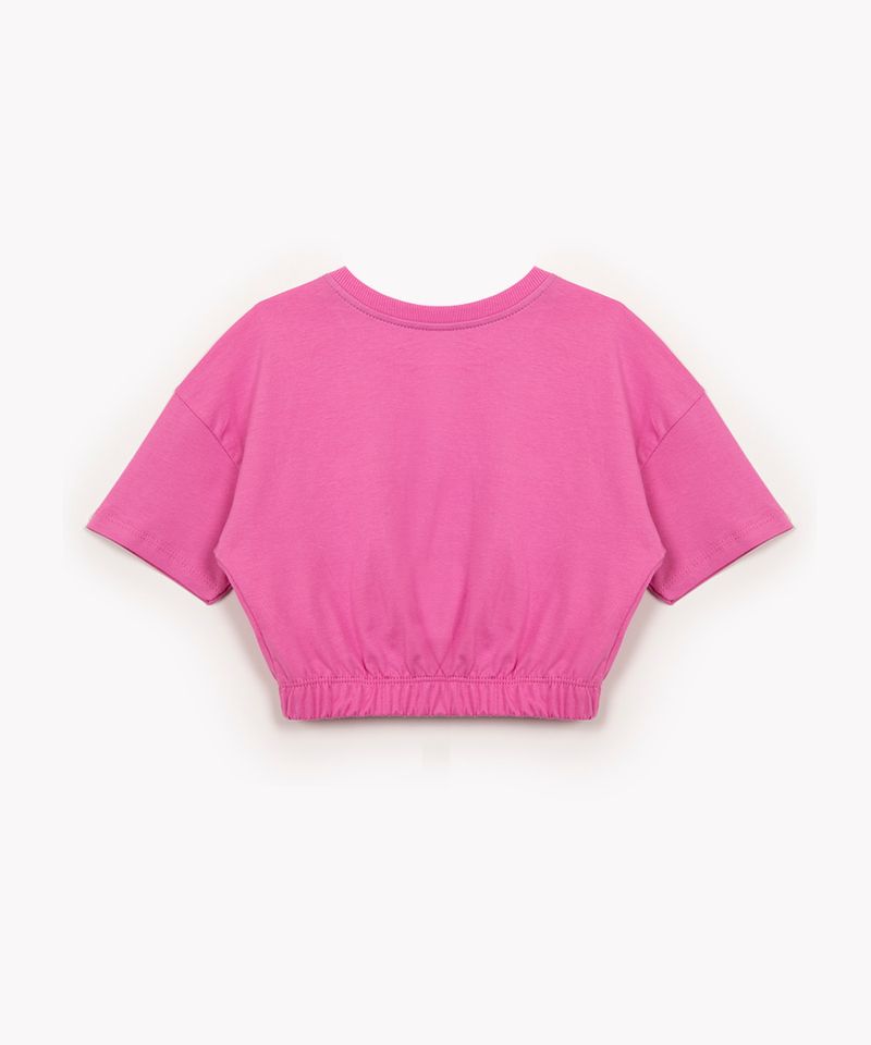 Blusa Cropped Infantil Calvin Klein Jeans Rosa Chiclete - Xuá Kids