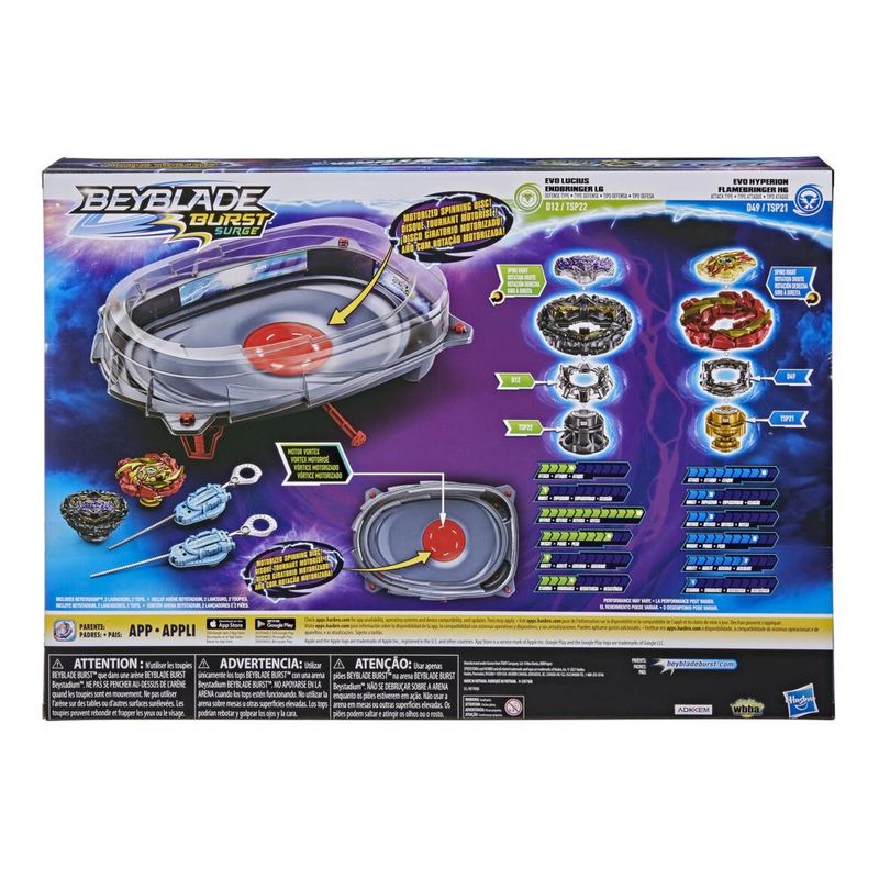 Arena Beyblade Burst + Lançador Medidor de Potencia + Kit Elemento X Hasbro