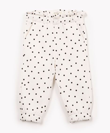 calça infantil moletom clochard poá off white