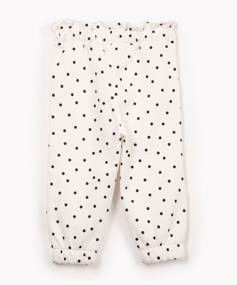 calça infantil moletom clochard poá off white