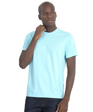 Camiseta Masc Gc Bordado Cinza Claro Azul Claro Polo Wear