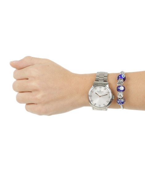 Relógio Analógico + Pulseira Champion Feminino - CN29874Q-W -  Prateado