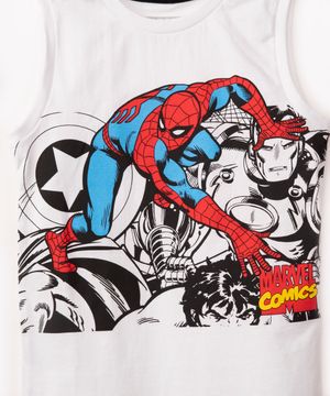 regata de algodão infantil Homem Aranha off white