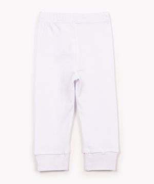 calça legging infantil básica off white