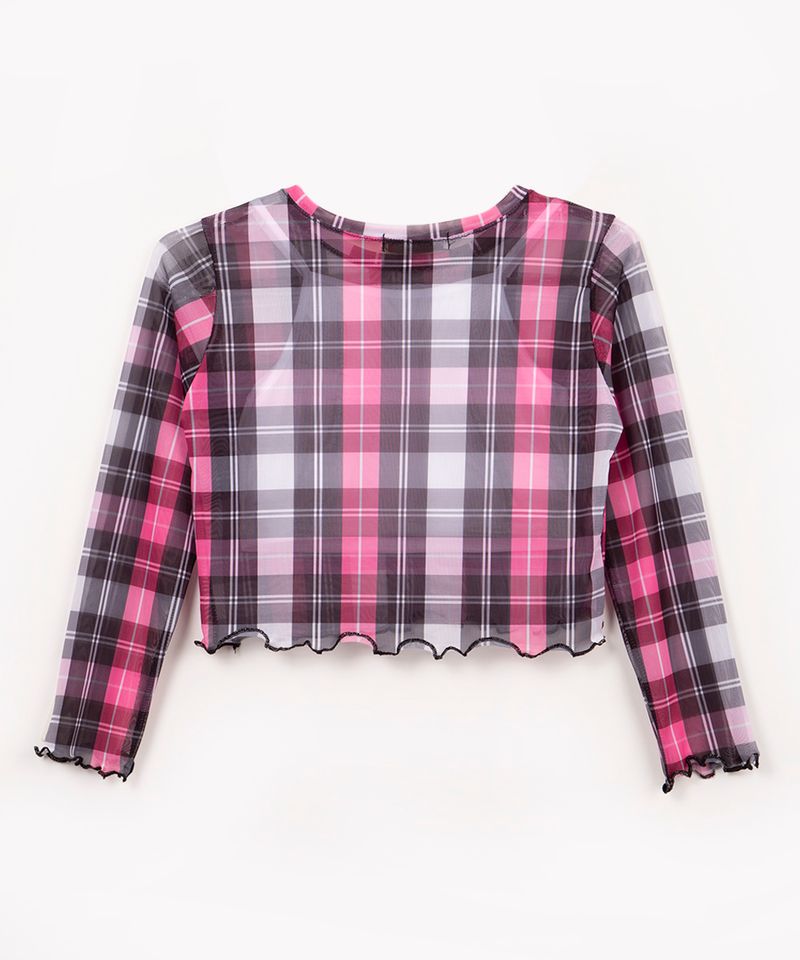 Camisa Manga Longa RL Micro Xadrez Rosa - Brüder Multimarcas