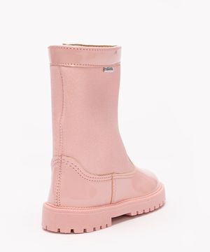 bota infantil cano longo molekinha rosa