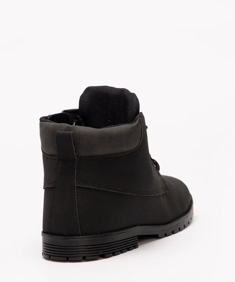 bota infantil cano curto com cadarço preta