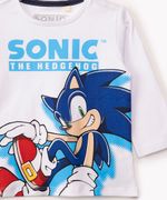 Camiseta Personagem Sonic Algodão Fio 30.1 Gola Redonda - Branco