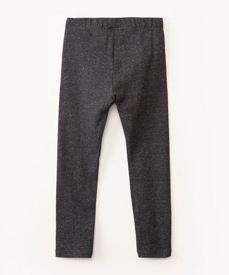 calça legging infantil com glitter cinza - cinza escuro