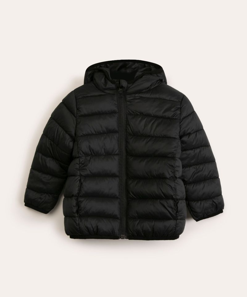 jaqueta puffer com capuz pelo verde - C&A