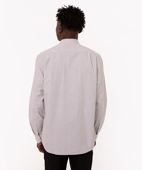 camisa comfort manga longa bege