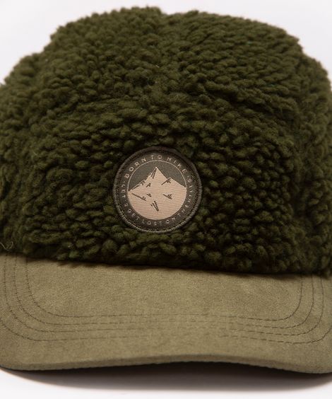 boné aba reta sherpa com bordado verde militar