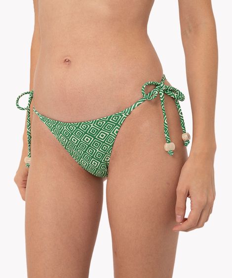 calcinha tanga de poliamida geométrica proteção uv off white