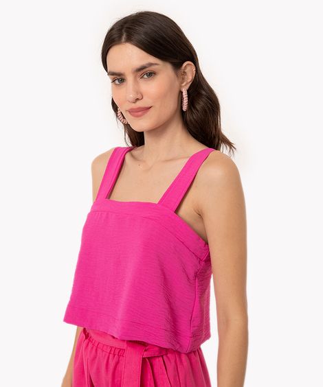 cropped air flor alça larga pink