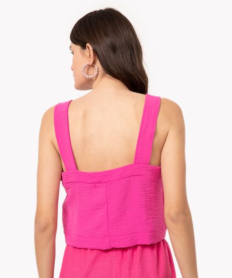 cropped air flor alça larga pink