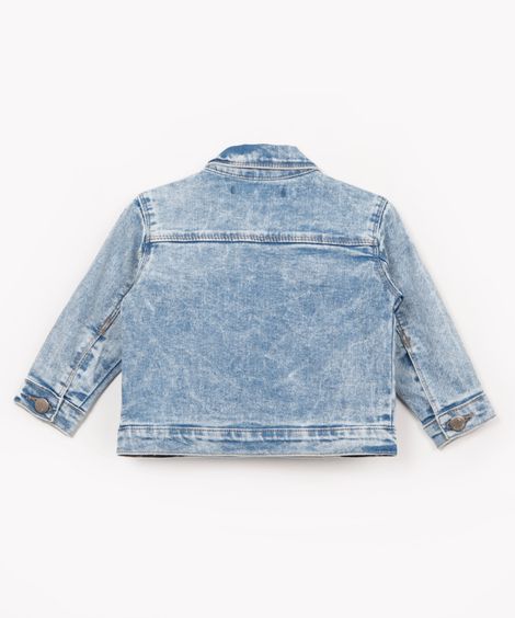 jaqueta jeans infantil manga longa azul