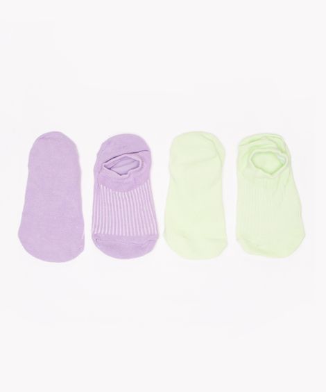 kit de 2 meias invisível jacquard colorido