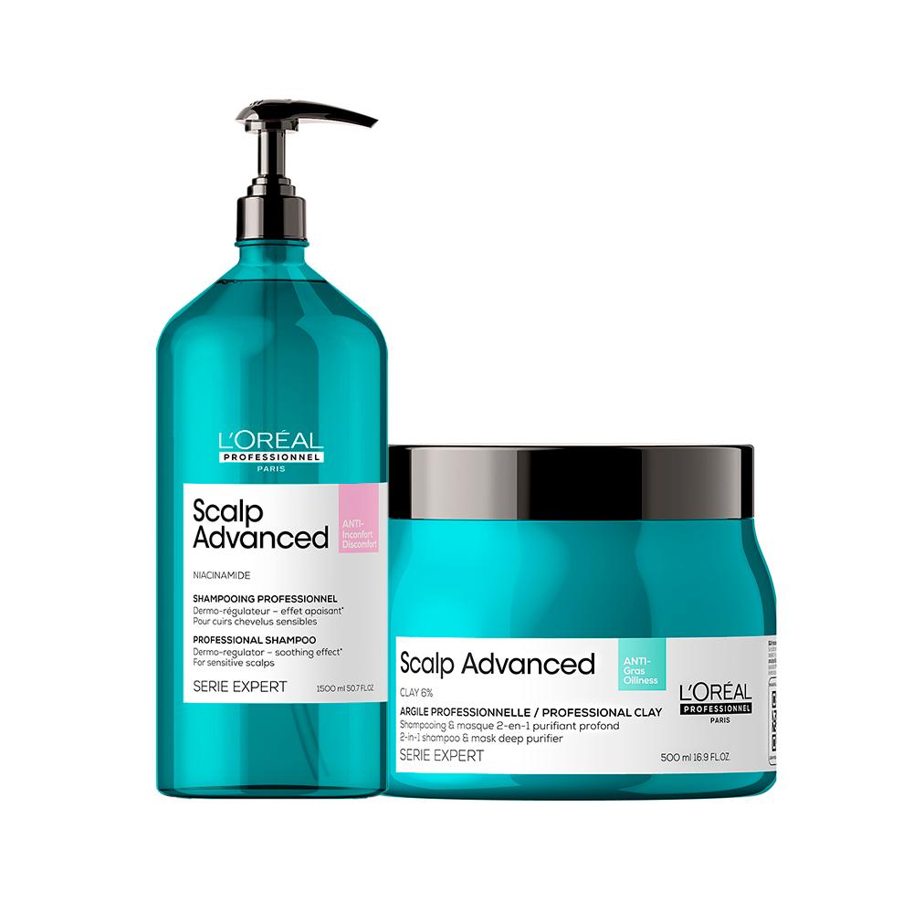 Kit LOréal Professionnel Serie Expert Scalp Advanced - Shampoo e Máscara de Tratamento 2 em 1 500ml