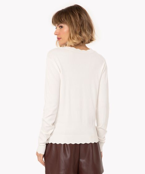 cardigan de tricot com botões off white