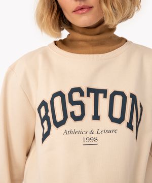 cropped de moletom boston gola redonda kaki