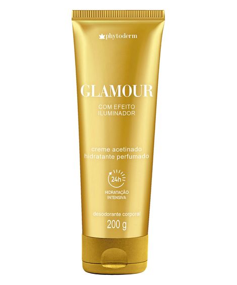 creme acetinado hidratante bisnaga phytoderm glamour 200g  iluminador único