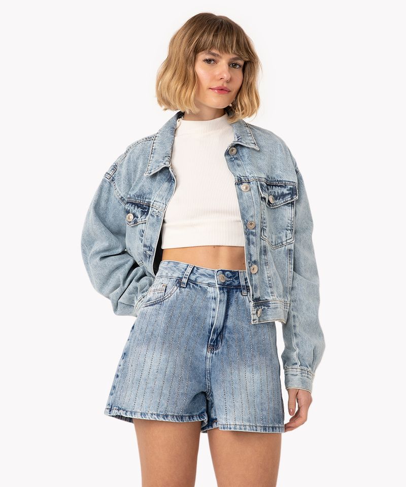 Comprar * EL SHORTS JEANS ESTAMPADO - Moda de Mulher