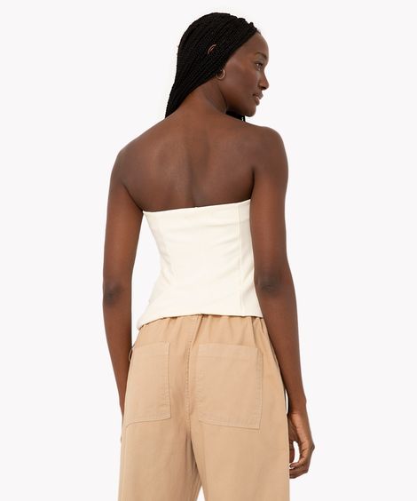 corset alfaiataria com botões off white