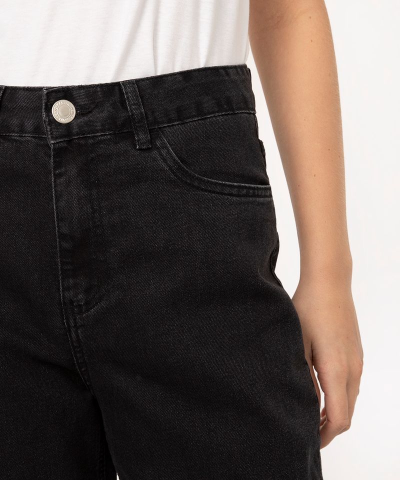 calça mom jeans cintura super alta preta - C&A