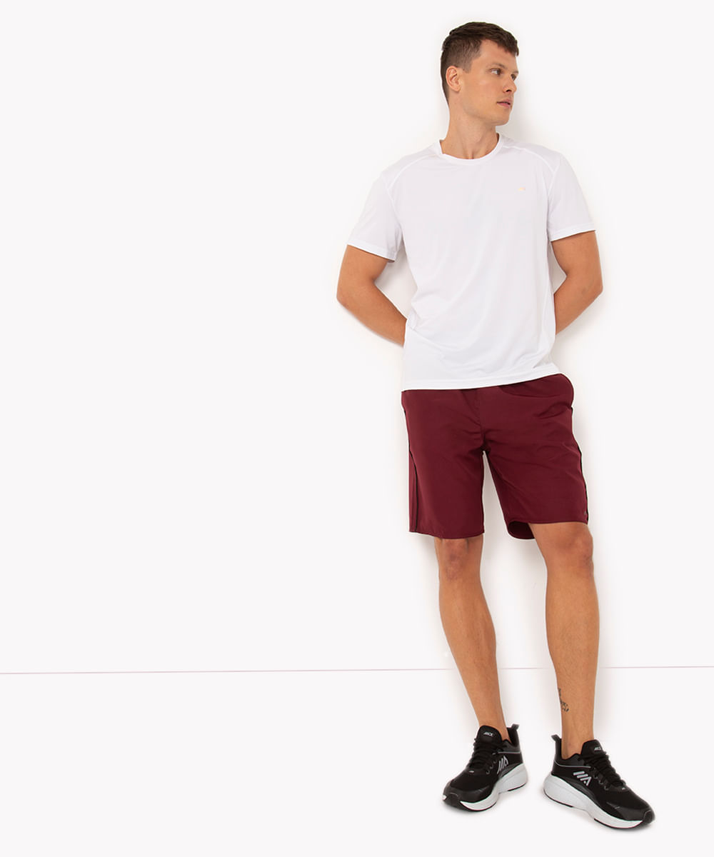 Menor preço em bermuda esportiva ace com bolsos e vivo contrastante vinho