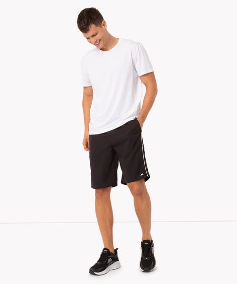 bermuda masculina esportiva com nervuras preta