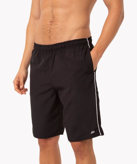 bermuda masculina esportiva com nervuras preta