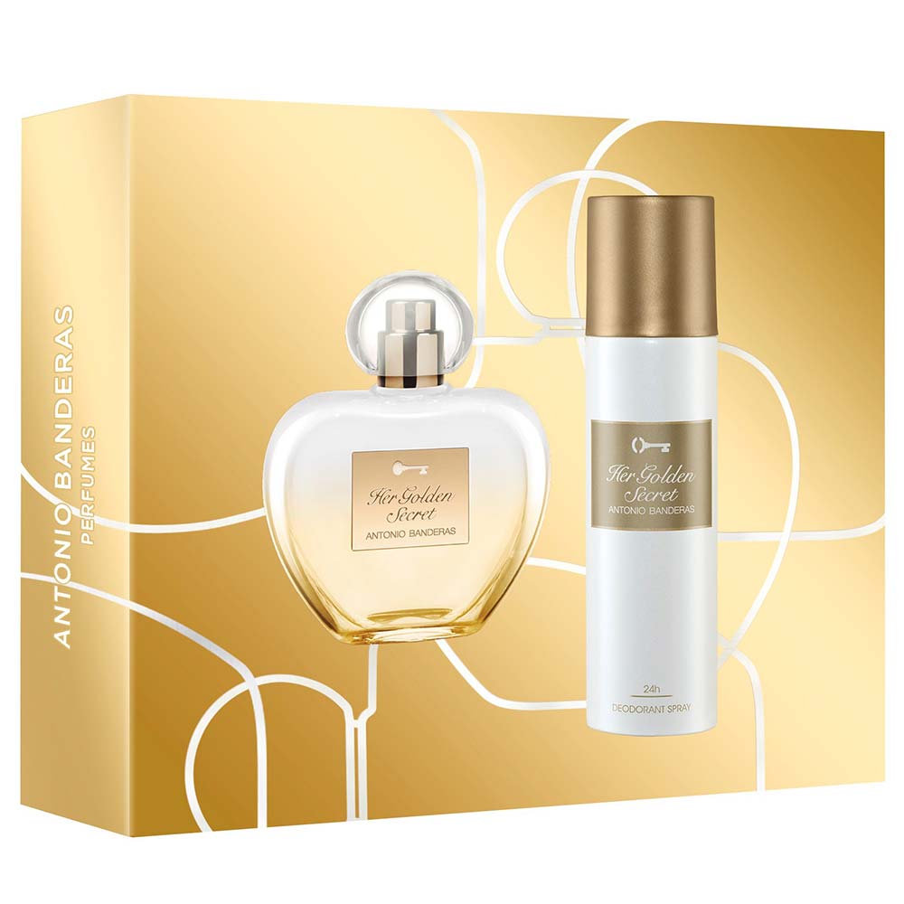 Banderas Her Golden Secret EDT Kit Perfume Feminino com Desodorante Spray Menor preço em Banderas Her Golden Secret EDT Kit Perfume Feminino com Desodorante Spray