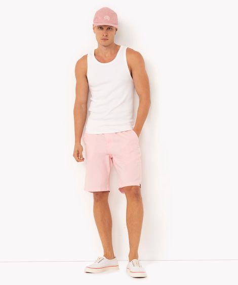 Bermuda Reta de Sarja - rosa claro