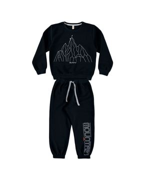 Conjunto Infantil Boca Grande Moletom Mountain Preto