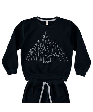 Conjunto Infantil Boca Grande Moletom Mountain Preto