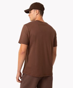 camiseta de algodão peruano bold manga curta marrom