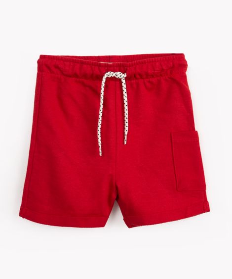 bermuda infantil de algodão com bolso - vermelho