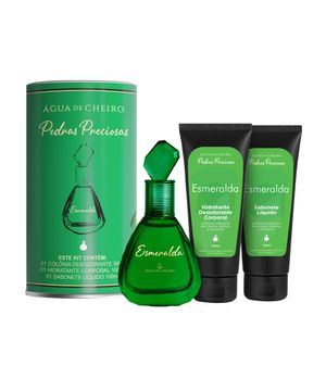Kit Pedras Preciosas Esmeralda embalagem especial 3 produtos