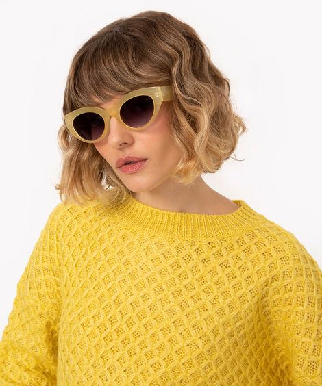óculos de sol gatinho amarelo