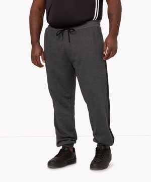 calça de moletom plus size jogger esportiva ace cinza mescla escuro