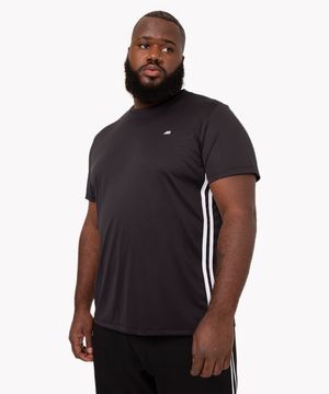 camiseta plus size manga curta esportiva ace preto