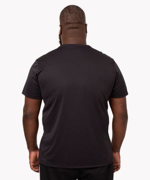 camiseta plus size manga curta esportiva ace preto