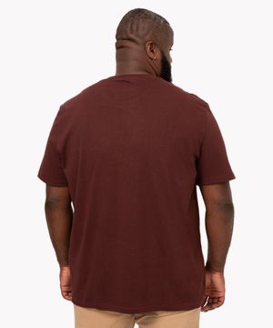 camiseta de algodão plus size oversized manga curta marrom
