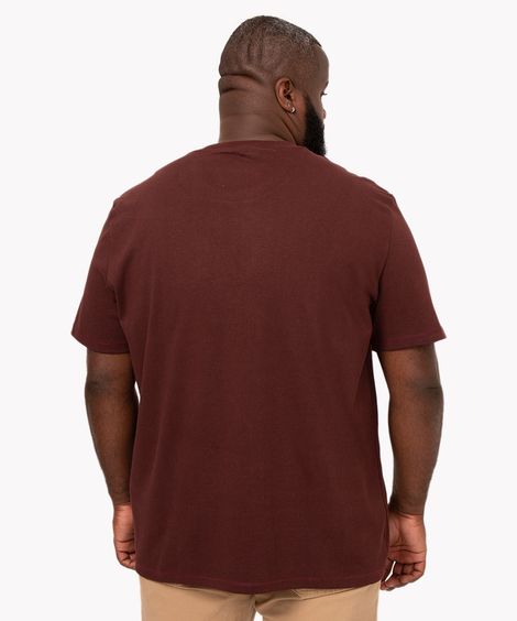 camiseta de algodão plus size oversized manga curta preta - marrom