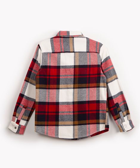 camisa flanelada infantil xadrez manga longa vermelha